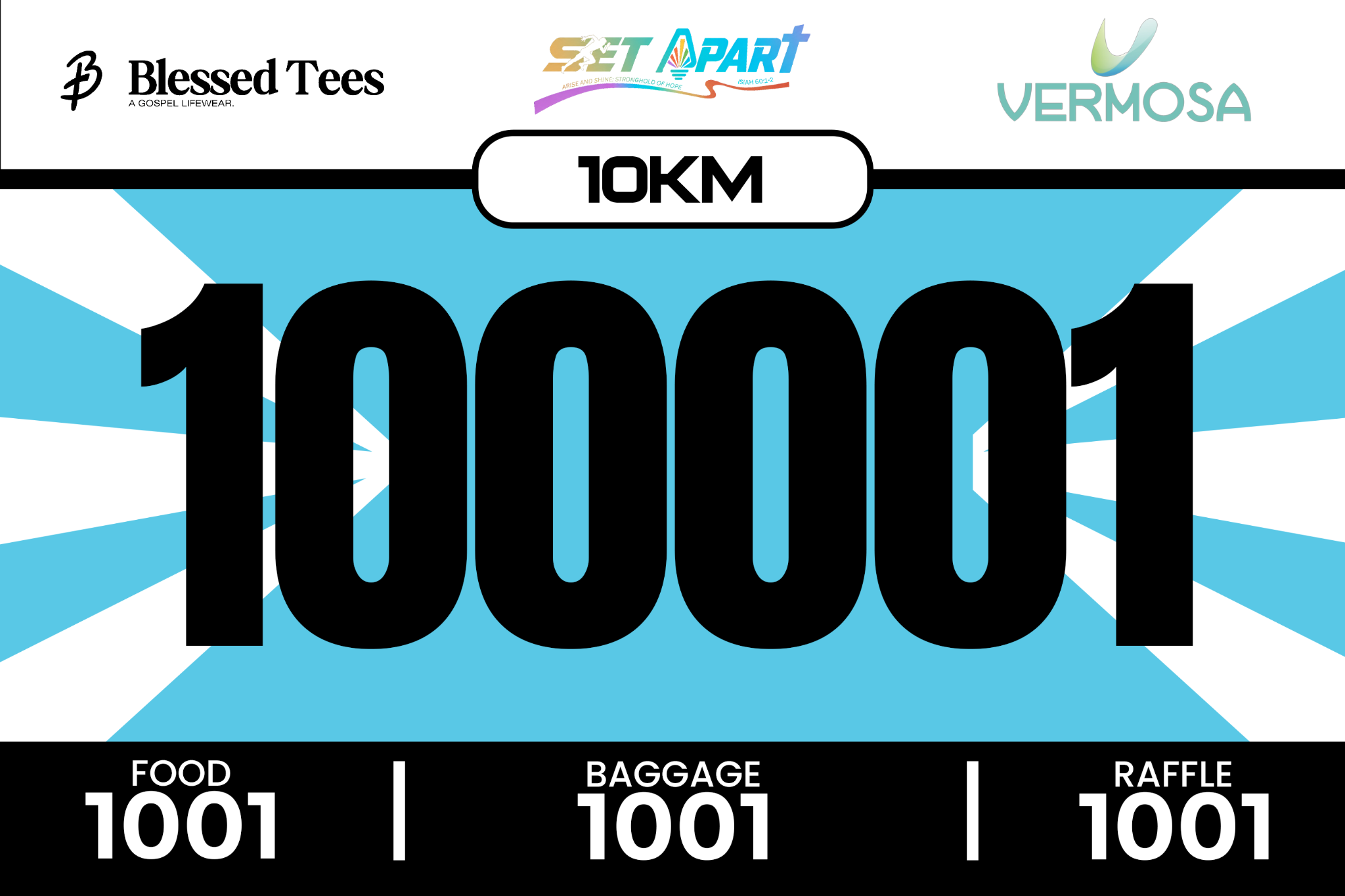 10K Everlasting Light official SET APART race bib