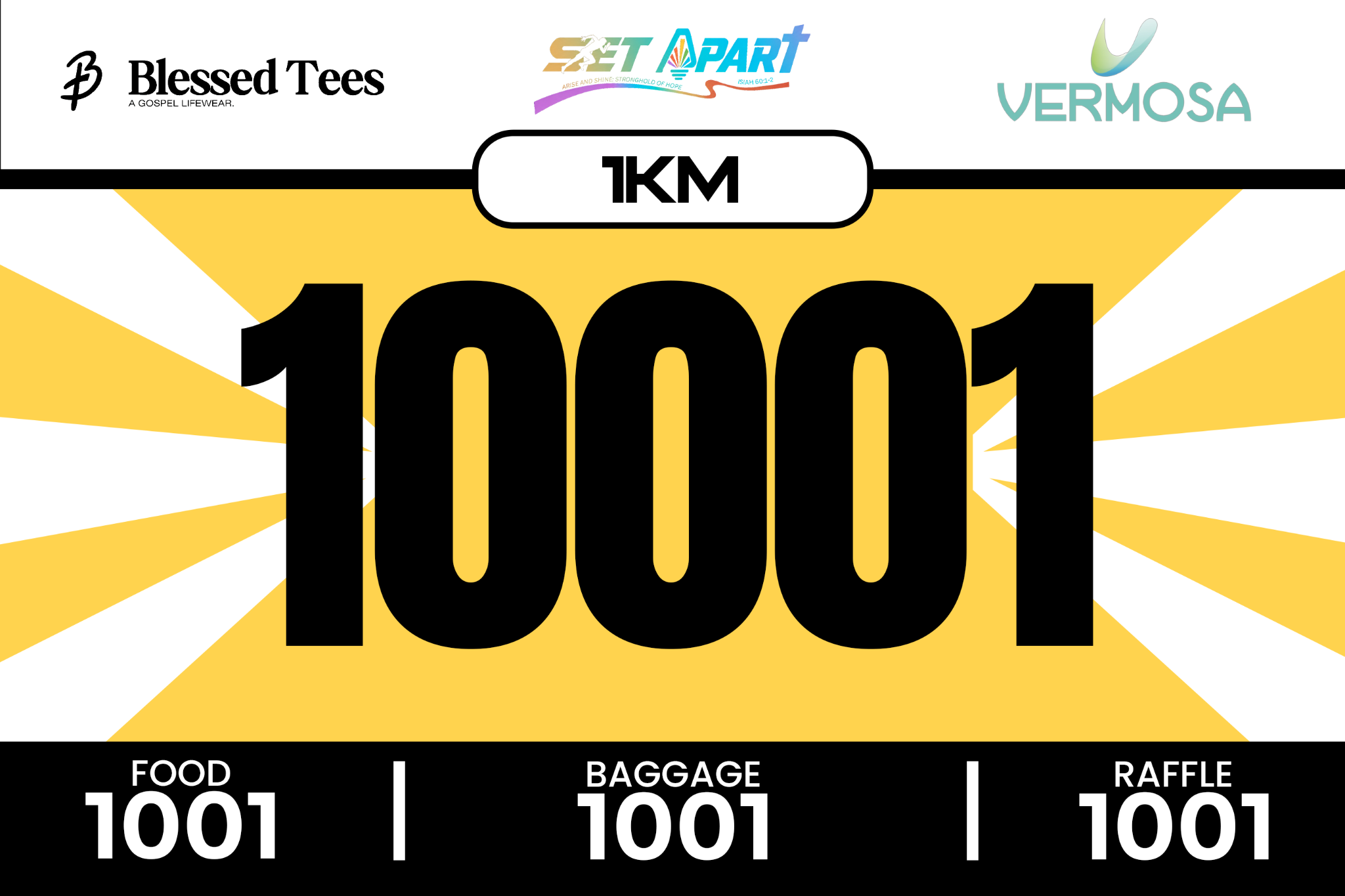 1K Little Lights official SET APART race bib