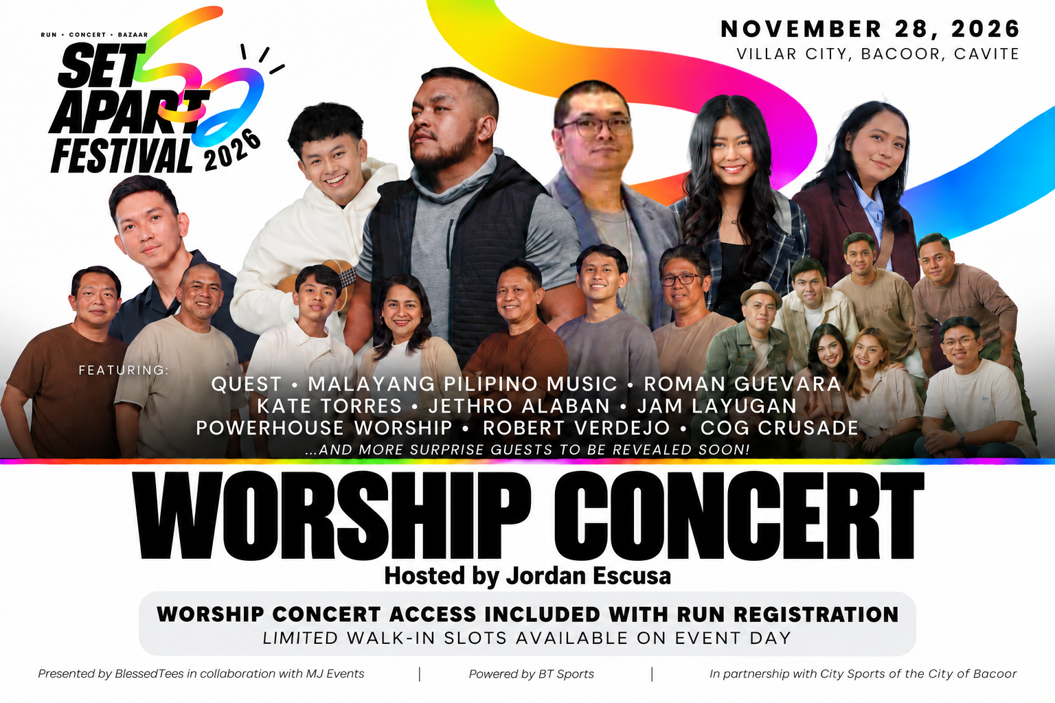 WC Worship Concert official SET APART race bib