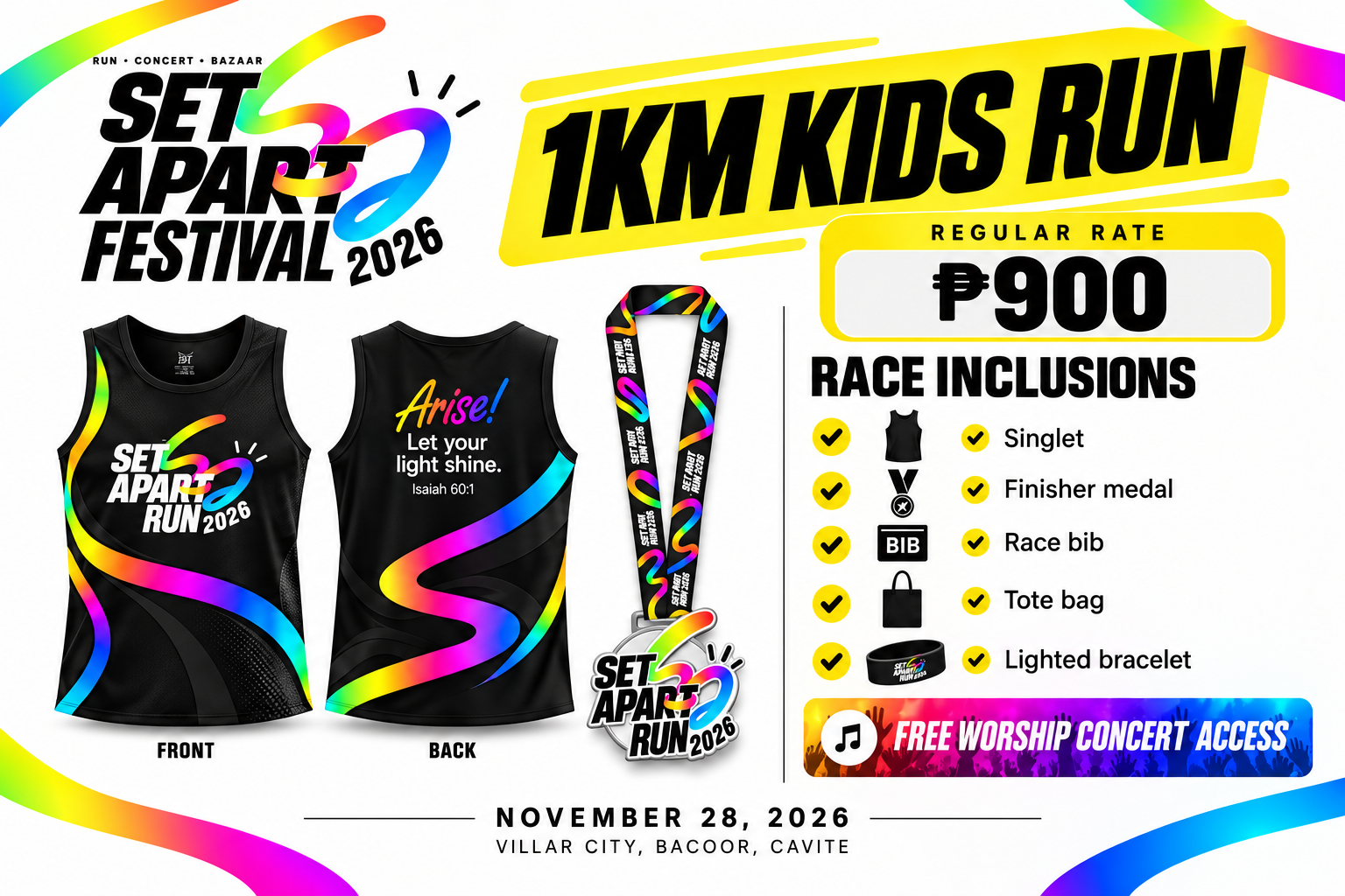 1K Little Lights official SET APART race bib